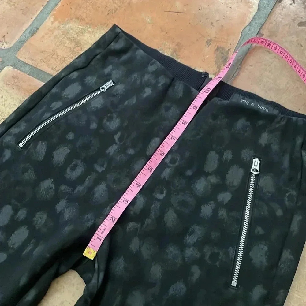 Rag & Bone Simone Leopard Print Black Pant Size 4 MSRP$325 Rag and Bone - Picture 6 of 12